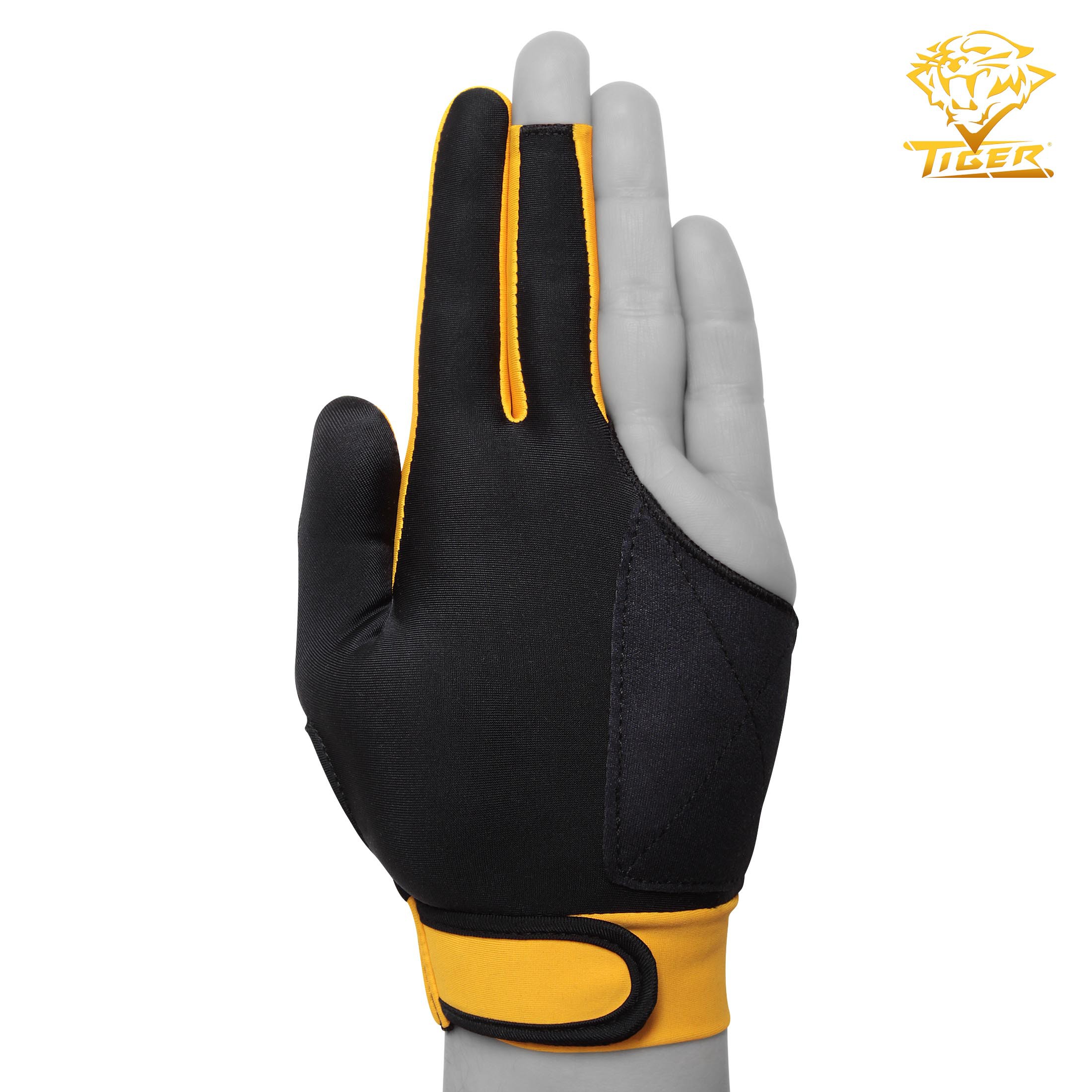 PERCHATKA_TIGER_PROFESSIONAL_BILLIARD_GLOVE_CHERNAYA_JELTAYA_LEVAYA_XL