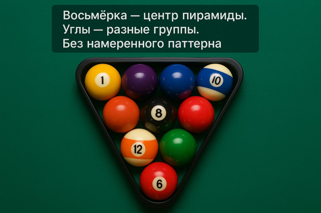 Правильная раскладка шаров в восьмерке